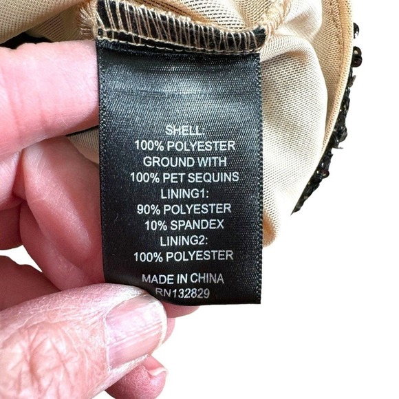 Michael Costello X Revolve Nadiya Top In Black Sequins Party Sexy Sz Small - Picture 11 of 12